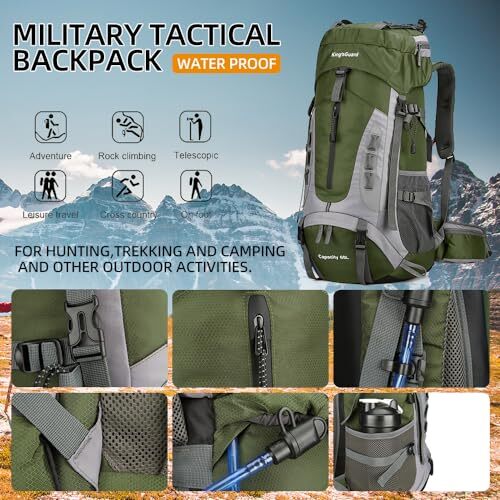 Produktbild von Wanderrucksack, 60 L, Für Herren Und Damen, Camping-Rucksack