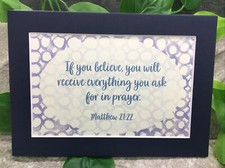 New Handmade 5x7 Matted 4x6 Religious Scripture Inspirational Free Ship 448