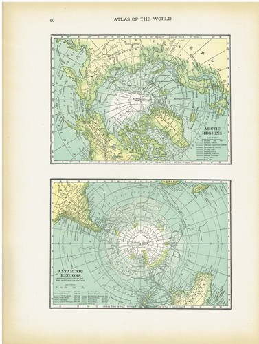 1905 Color Country Maps of Queensland Australia and North & South Poles - Picture 3 of 3