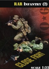 1/35 RAR Infantry Close Combat Resin Figures Vietnam War Diorama Model Kit 2 Pcs