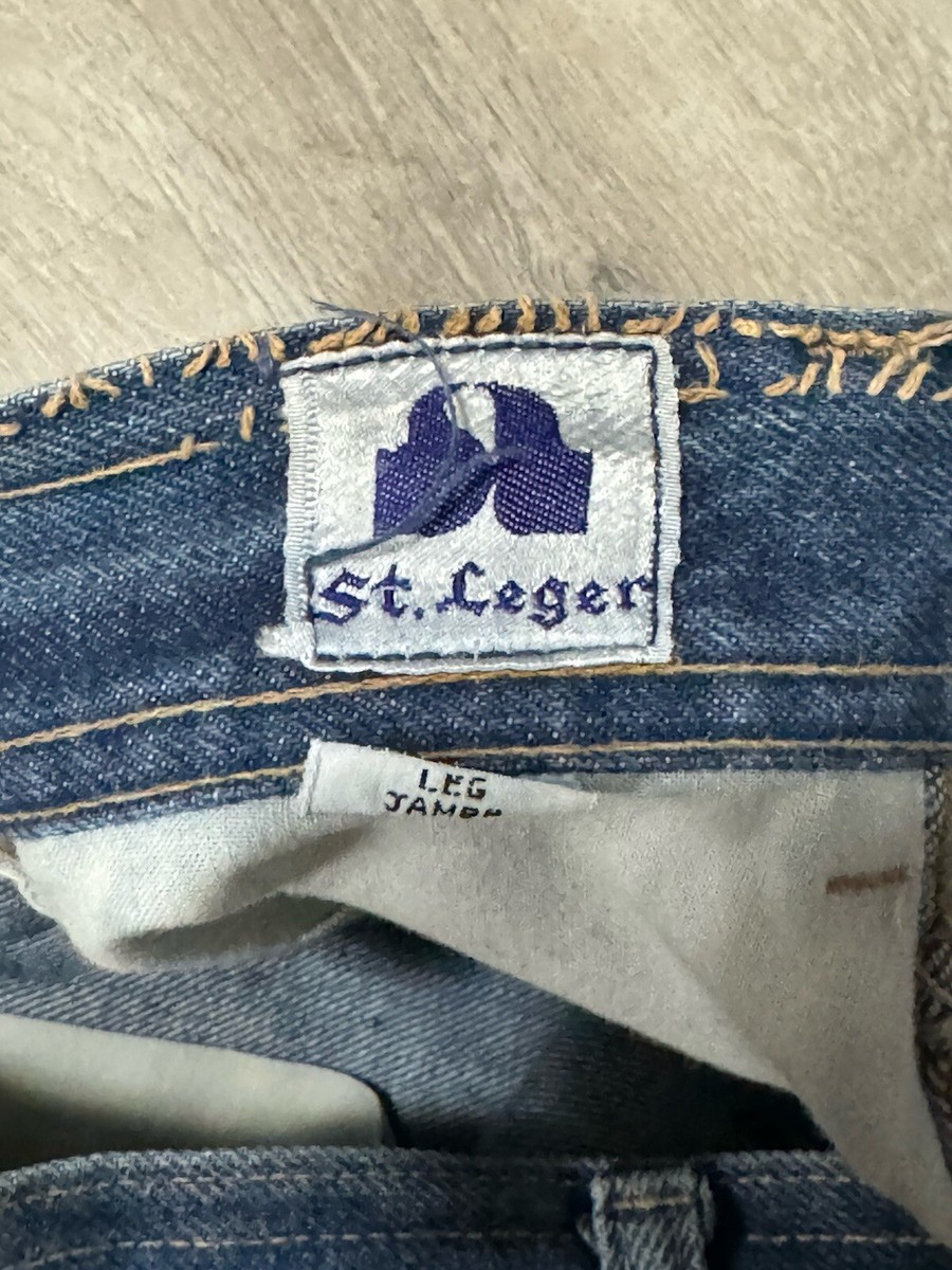 Rare VTG Mens 34x33 St. Leger Bullitt Blue Jeans w/ Elephant Rare VTG Mens 34x33 St. Leger Bullitt Blue Jeans w/ Elephant