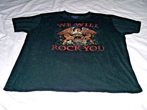 Queen "We Will Rock You" Black Shirt Adult Large