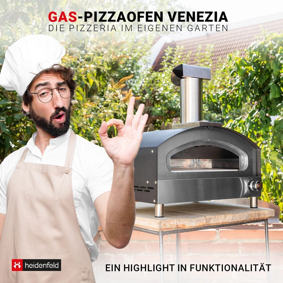 Pizzaofen Gasofen Pizzabackofen Ofen Backofen Edelstahlofen Pizzastein Venezia - Bild 2 von 4
