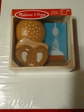 Melissa Doug Kids Food Groups Wooden Food Play Set Rice, Bread, Buns Pretzel