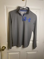Boys Under Armour Grey 1/4 Zip Pullover size Youth large