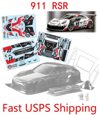 1/10 RC Drift Racing 911 RSR Car Clear Transparent Body Shell 200mm | eBay