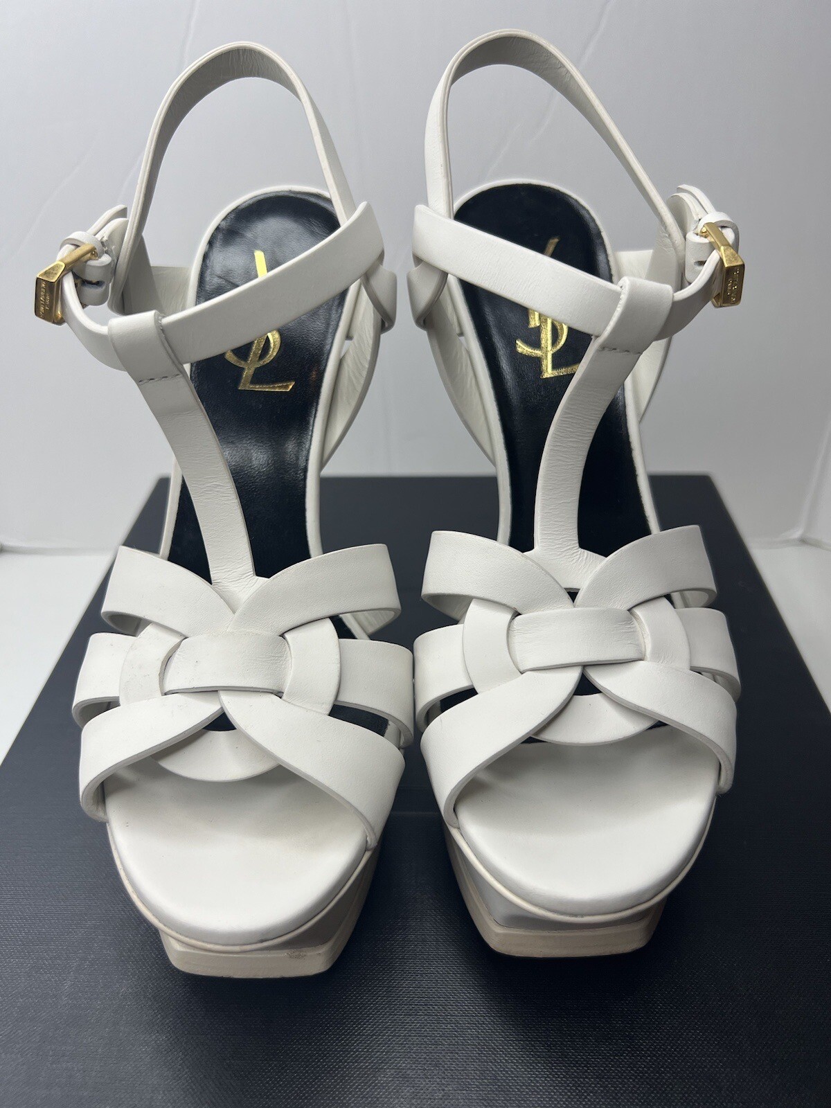 Décolleté tributo Yves Saint Laurent platform in pelle bianca taglia 36 5 6 5