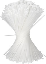 500 x White Cable Wire Ties 3.6 x 150mm Hvy Duty Tie Wrap Heat Resistant Nylon