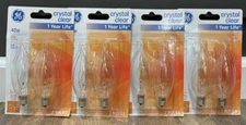 GE 40w Candelabra Base Crystal Clear Light Bulbs #76236
