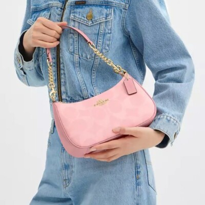 COACH Teri Shoulder Bag in Signature Canvas Pink CAL51 outlet JPN