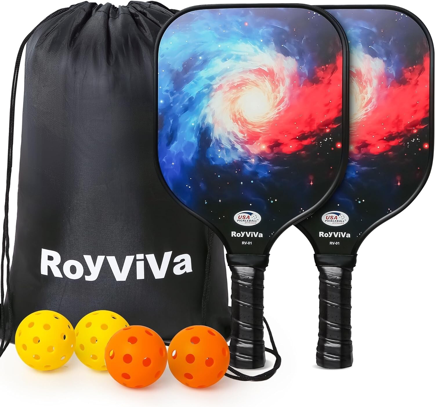 USAPA Approved Fiberglass Pickleball Paddles Set of 2