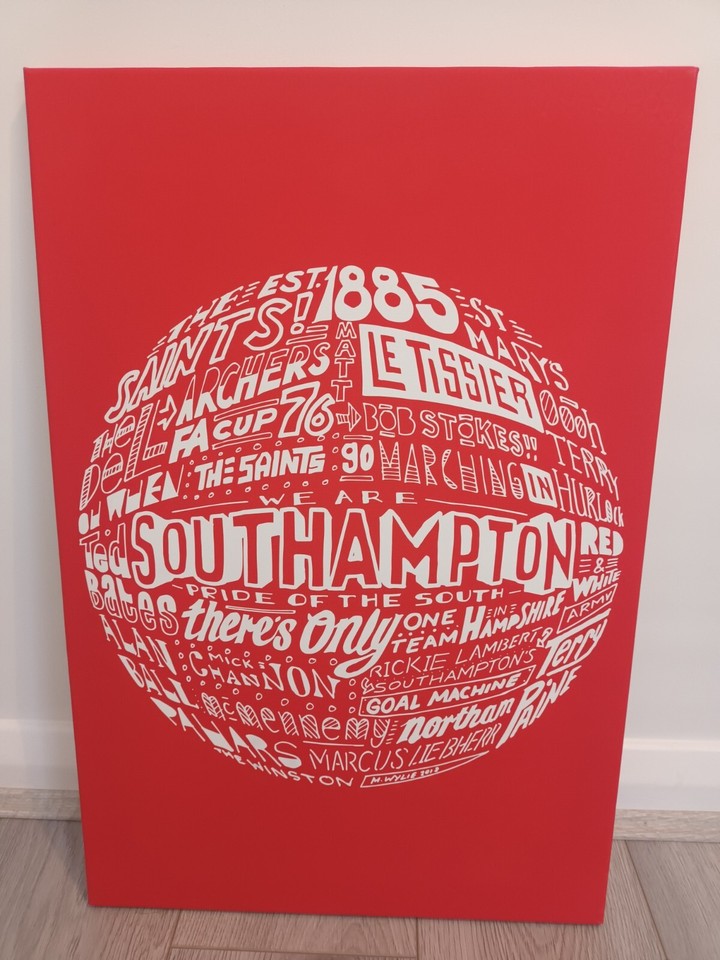 Southampton fc Saints Canvas word wall art eBay