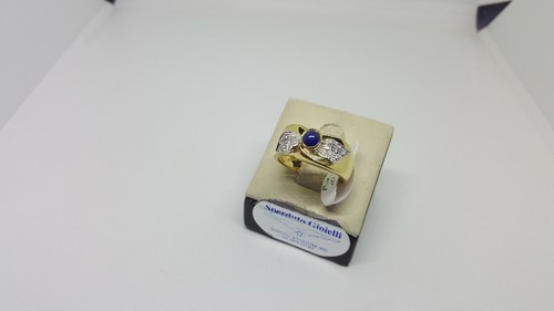 Anillo Mujer Vintage Oro 18Kt Con Zafiro Y Diamantes (4290) Fondo De Almacén - Imagen 7 de 12
