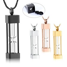 Glass Hourglass Cremation Jewelry for Ashes Container Vial Urn Necklace Pendant