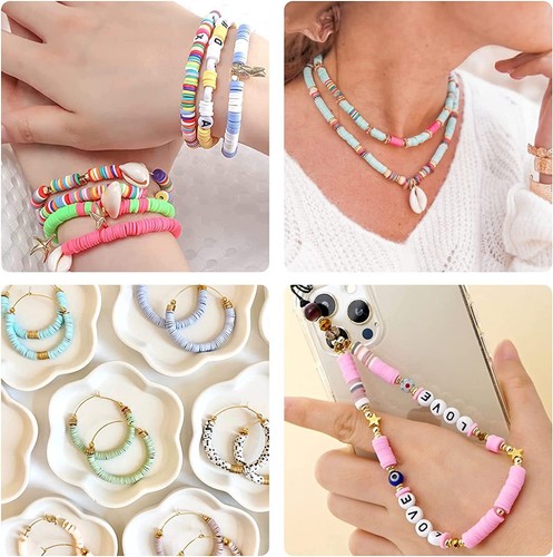 9600Pcs Clay Beads for Bracelet Making Kit, 96 Colors Polymer Heishi Beads Set - Picture 6 of 11