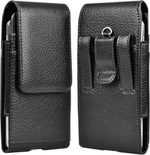 Funda tipo billetera de cuero para teléfono celular con cubierta para tarjetero con lazo para cinturón
