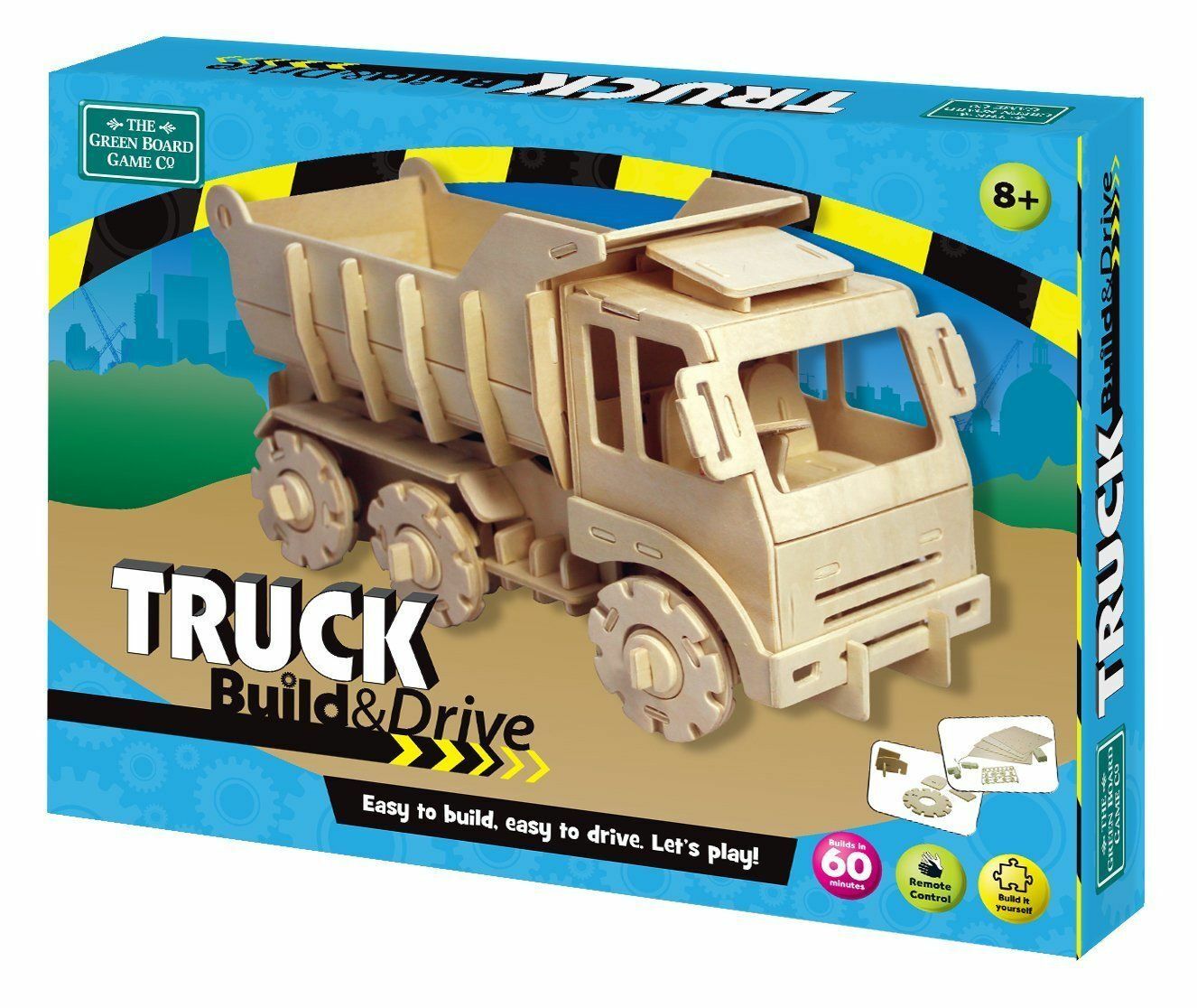 Build and Drive TRUCK Wooden Construction Toy The Green Board Game