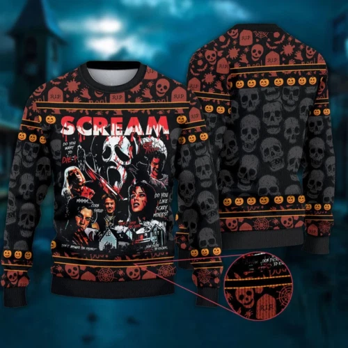 Horror 2025 christmas sweater