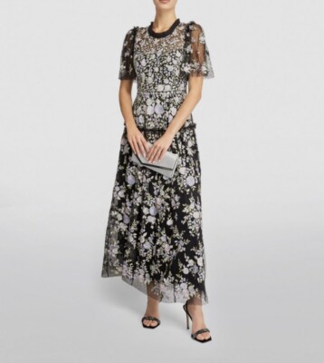Beautiful Needle And Thread Rose Dream Ankle Black Gown with Tags Worn Once