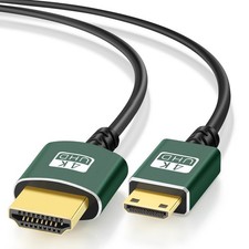 Thsucords Thin Mini HDMI to HDMI Cable 1FT, Ultra Slim Flexible Soft Mini H...