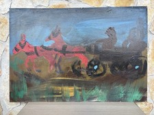 Quadro -Carrozza Con Cavalli- Vincenzo Montefusco dipinto a olio