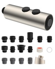 Stainless Steels Kitchen Faucet Head Replacement with 15 Adapters
