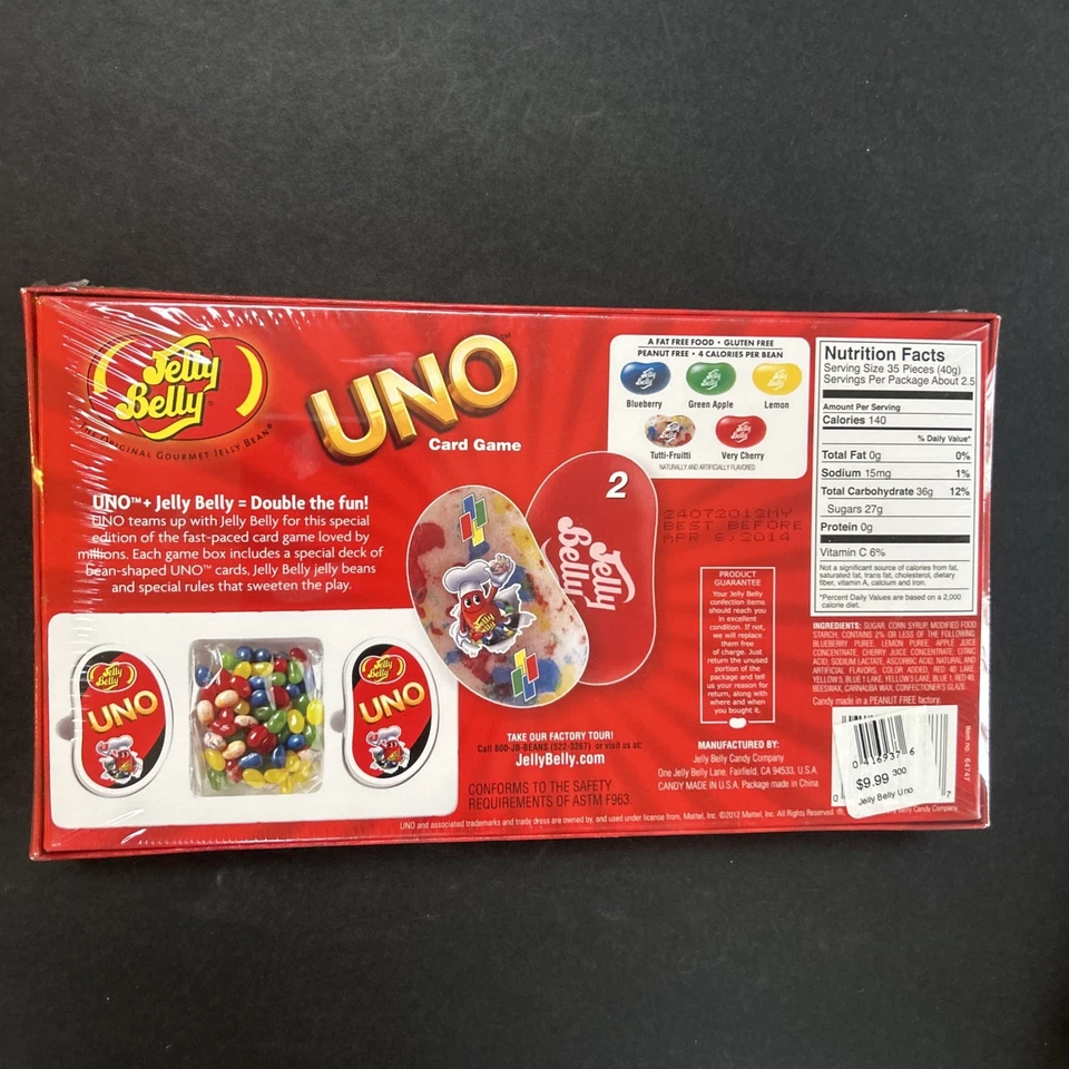 UNO Card Game Jelly Belly Special Edition 2012 Game Complete Sealed - Image 2 of 2