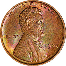 1909-P Lincoln Cent - Gorgeous Toning