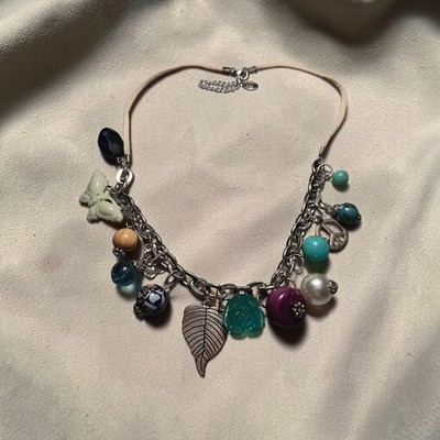 Robert Rose Multi Colored On Tan And Silver Tone Necklaces