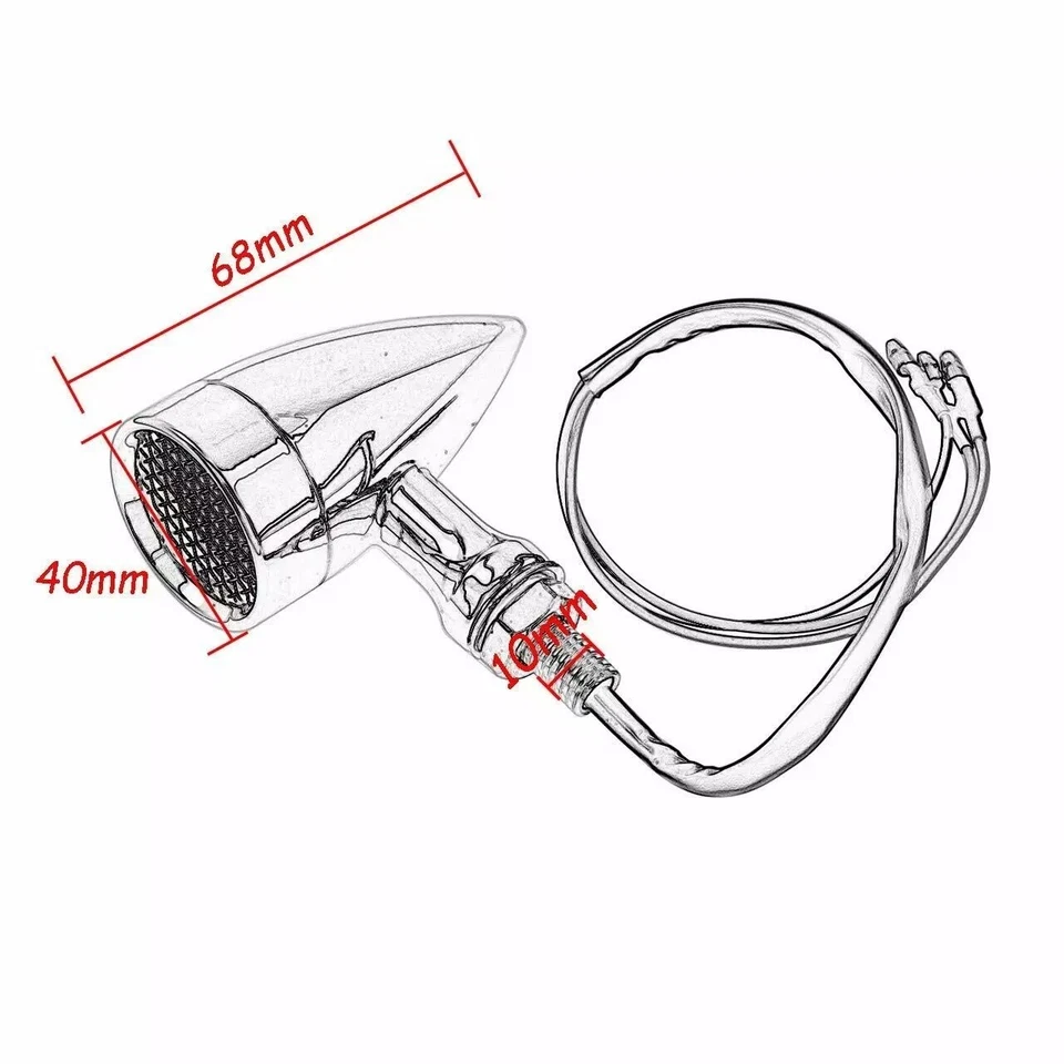 2x Bullet Motorcycle LED Turn-Signal Blinker Lights For Harley Davidson Softail Foto 2 de 4