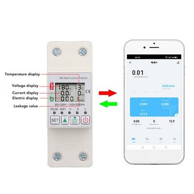 WiFi Smart Power Meter Switch For Tuya Energy Circuit Breaker Multi Function