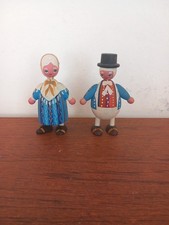 Vintage EIGENBROD Scandinavian Couple Wooden Folk Art Man Woman , 12CMS TALL 