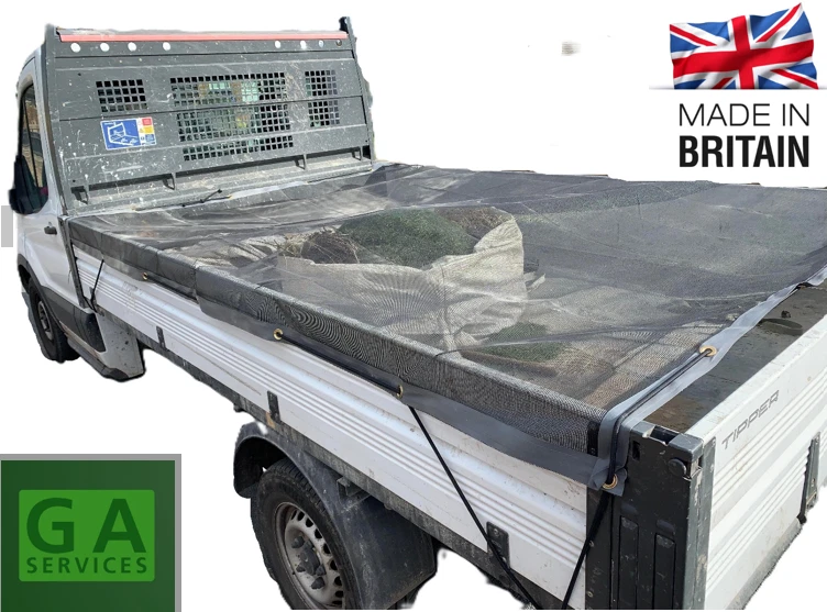 UNIVERSAL NET TRANSIT IVECO TIPPER BODY , FLAT BED COVER 12' X 8' *WELDED SEAMS* - Image 1 of 4