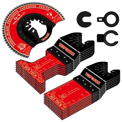 13 Pcs Oscillating Saw Blades, HCS Japanese Tooth Multi Tool Blades, Quick Re...