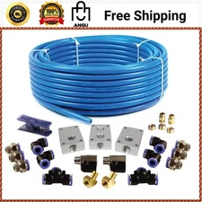 26-Pcs Garage Shop Compressed Air Line Kit Rapid Fit Complete System 100ft x1/2"