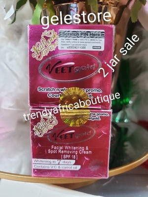 X 2 Jar. Veetgold Vit. C & Carrot Oil Face Cream. Spf 18 25g X 2