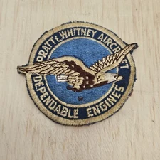 Vintage PRATT & WHITNEY AIRCRAFT DEPENDABLE ENGINES 3.5 Inch Patch