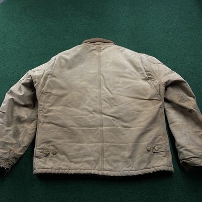 Vintage Carhartt Jacket Mens 44 Brown Fade Duck Canvas Quilted