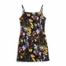 NEW Urban Outfitters M Black Velour Velvet Floral Slip Dress Whimsygoth Grunge