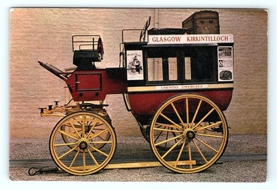 Glasgow Kirkintilloch Station Omnibus Carriage Museum of Transport Postcard
