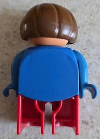 LEGO DUPLO - WOMEN RED AND BLUE TRAIN SET - 2932 - 2741 - VINTAGE - USED