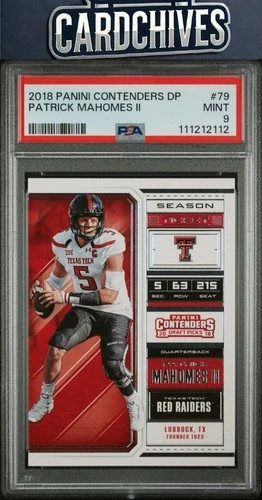 Patrick Mahomes II 2018 Panini Contenders Draft Picks #79 PSA 9 MINT