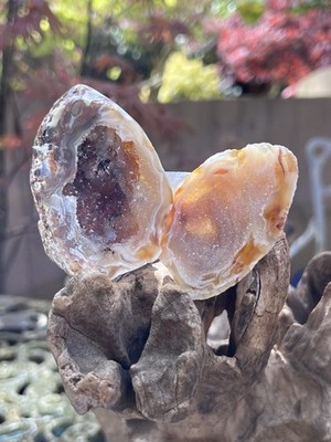 Achat Schmuck / Schmuck Ring Halter Druzy Geode Kristall Paar AAA+ 30 selten