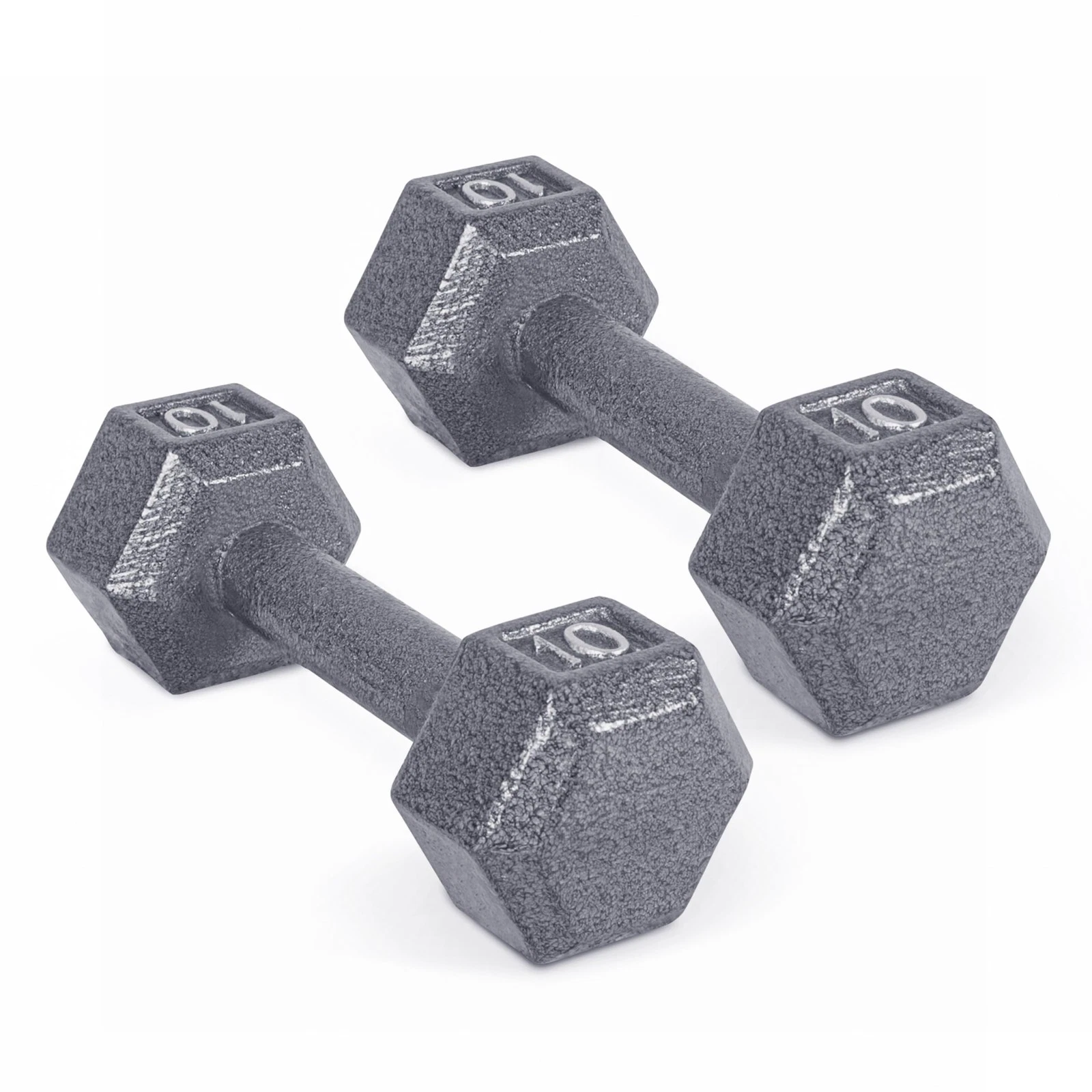 10 lb Cast Iron Hex Dumbbells Pair for Strength Training and Fitness