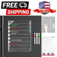 Magnetic Dry Erase Weekly Planner Board for Fridge, 12 X 8 inch Acrylic Calen...