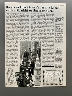 Dewar´s White Label Fine Scotch Whisky 1978 Vintage Ad Werbung Reklame