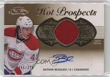 2013 Fleer Showcase Hot Prospects Tier 1 245/375 Nathan Beaulieu Patch Auto 0n8h