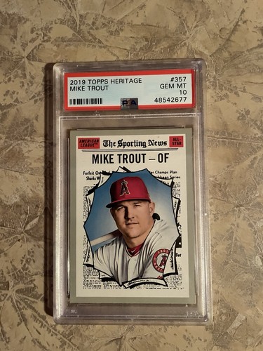 2019 Topps Heritage Mike Trout PSA 10! Gem Mint Engel!🔥⚾️