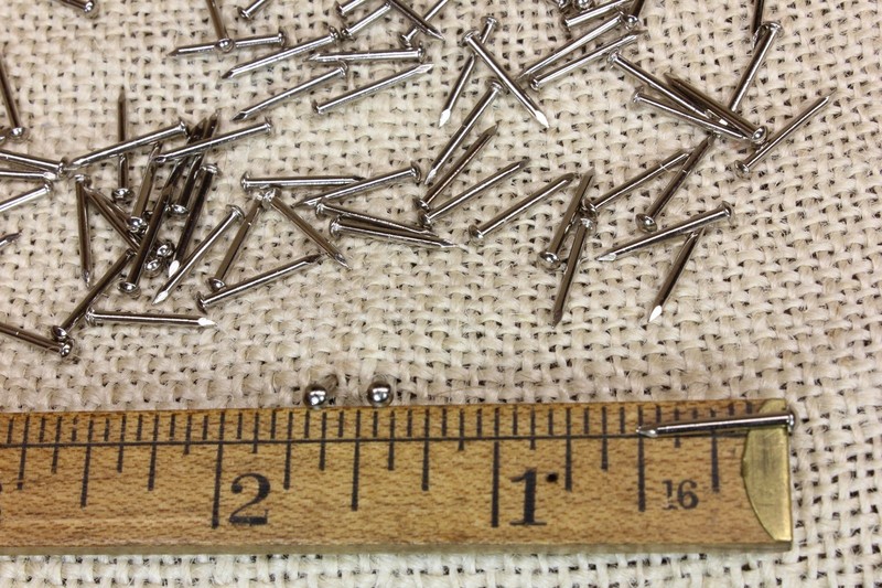1/2” Nickel BRASS BRADS 25 NAILS small head #18 gauge Escutcheon pins US made!