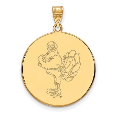14k Gelbgold Virginia Tech XL Masco Logo Scheibe Anhänger